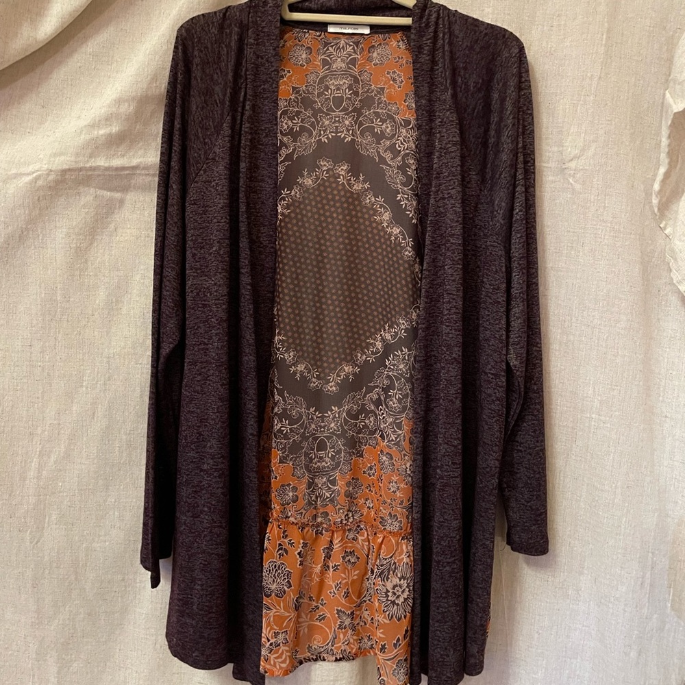 Purple long sleeve shawl top
